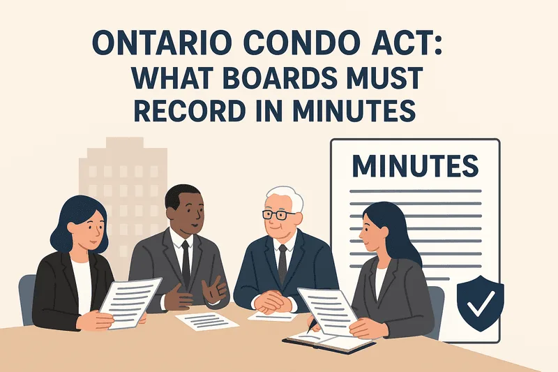 Ontario Condo Act: What Boards Must Record in Minutes