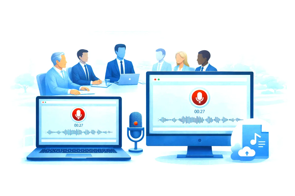 Record or upload meeting audio